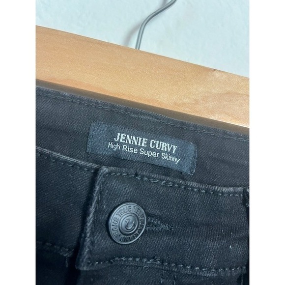New True Religion W32 Curvy Distressed High‎ Rise Super Skinny Black Mallcore - Picture 5 of 14